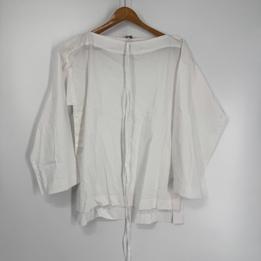 J.Crew White Cotton Poplin Boatneck Ciel Top Size XS NWT - Picture 3 of 11